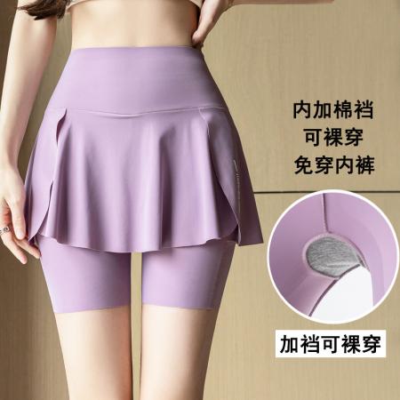 大码女装夏假两件裙裤口袋三分鲨鱼裤外穿网球裙大码瑜伽裤薄