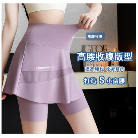 假两件短裙裤夏口袋加裆半身裙女高腰外穿大码速干运动瑜伽裤