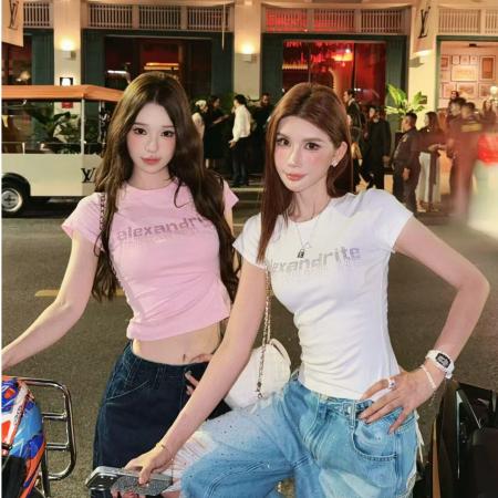 BY16930# 棉韩版字母烫...