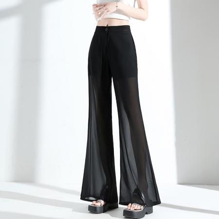 BY17004# 夏季新款韩版高腰显瘦垂感喇叭裤OL职业西装裤长裤女  服裝批發女裝批發服飾貨源