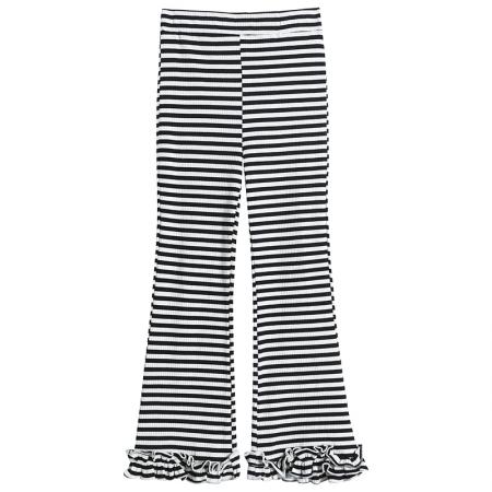 BY17005# 夏新款韩版高腰显瘦垂感开叉微喇叭裤八分裤九分裤  服裝批發女裝批發服飾貨源