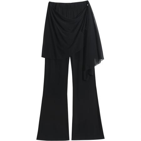 BY17008# 夏季新款韩版高腰显瘦垂感阔腿鱼尾休闲裤大喇叭裤女  服裝批發女裝批發服飾貨源