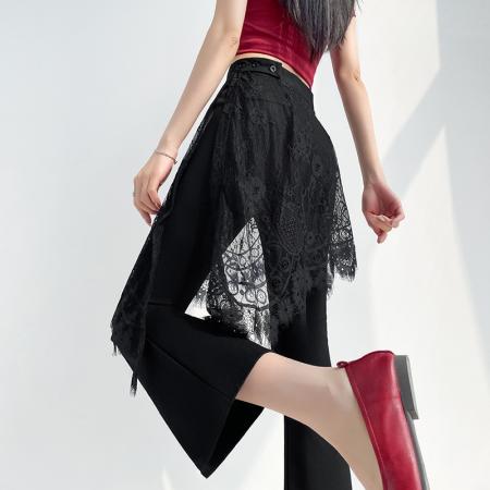 BY17011# 夏季新款韩版高腰显瘦垂感喇叭裤屁帘喇叭裤长裤女  服裝批發女裝批發服飾貨源