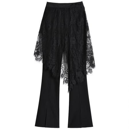 BY17011# 夏季新款韩版高腰显瘦垂感喇叭裤屁帘喇叭裤长裤女  服裝批發女裝批發服飾貨源