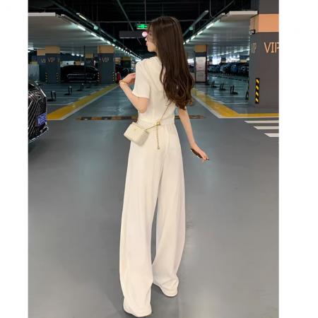 超火夏装一整套韩系减龄运动休闲高级感连帽短袖阔腿裤两件套  服裝批發女裝批發服飾貨源