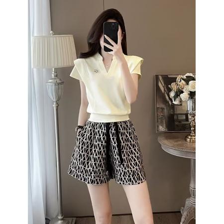 夏天搭配一整套时尚减龄洋气小个子炸街休闲运动短裤两件套装女  服裝批發女裝批發服飾貨源