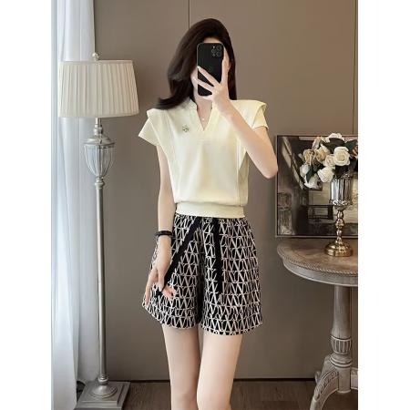 BY17086# 夏天搭配一整套时尚减龄洋气小个子炸街休闲运动短裤两件套装女  服裝批發女裝批發服飾貨源