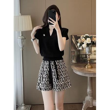 BY17086# 夏天搭配一整套时尚减龄洋气小个子炸街休闲运动短裤两件套装女  服裝批發女裝批發服飾貨源