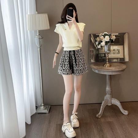 BY17086# 夏天搭配一整套时尚减龄洋气小个子炸街休闲运动短裤两件套装女  服裝批發女裝批發服飾貨源