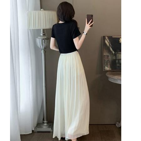 新中式运动休闲套装女夏季时尚减龄洋气国风t恤裙裤两件套高级感  服裝批發女裝批發服飾貨源