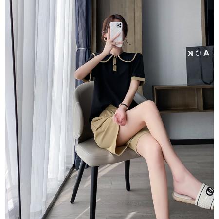 大码女装小香风翻领套装女设计感小众夏别致短裤洋气两件套  服裝批發女裝批發服飾貨源