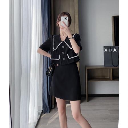 大码女装夏季新款小香风西装减龄时尚两件套套裙潮  服裝批發女裝批發服飾貨源