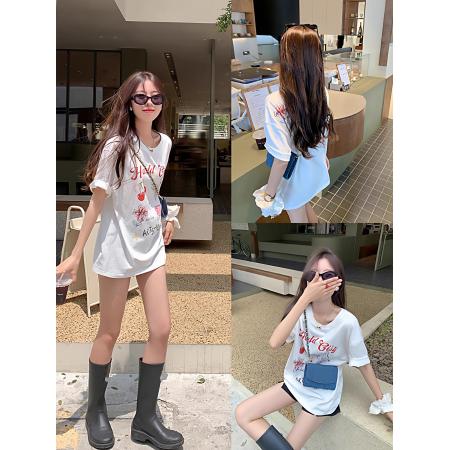 纯棉春夏装短袖T恤女韩版印花  服裝批發女裝批發服飾貨源