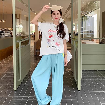 纯棉春夏装短袖T恤女韩版印花  服裝批發女裝批發服飾貨源