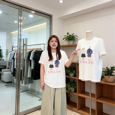纯棉春夏装短袖T恤女韩版印花  服裝批發女裝批發服飾貨源