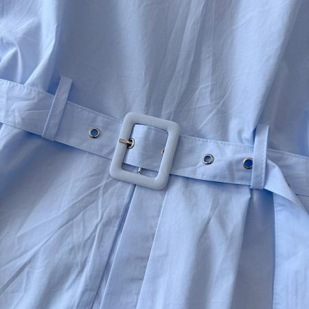 夏季新款设计感白色露肩短袖衬衫女洋气遮肉宽松斜肩上衣收腰显瘦  服裝批發女裝批發服飾貨源