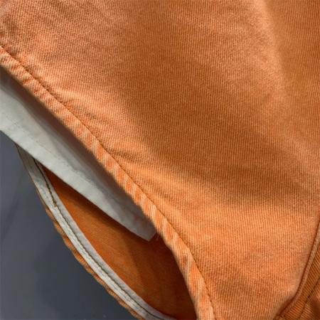 夏季新款桔色辣妹显腿长牛仔短裤高腰百搭漏口袋a字热裤潮  服裝批發女裝批發服飾貨源