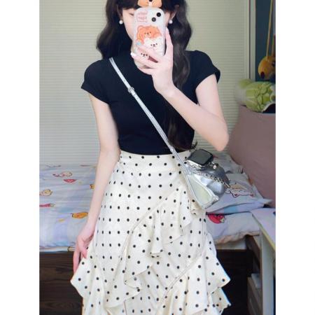 初夏季新款女装淡人高知穿搭绝美独特漂亮法式连衣裙子两件套  服裝批發女裝批發服飾貨源