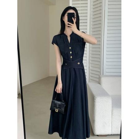 BY17179# 牛仔连衣裙女...