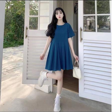 BY17194# 法式复古百褶裙子夏季新款大码胖妹妹mm显瘦减龄短袖连衣裙女