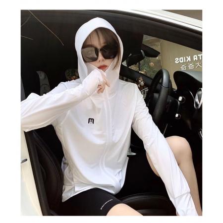 BY17197# 韩版开衫拉链透气夏季新款开衫拉链透气冰凉舒适连帽防晒衣外套女