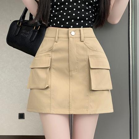 BY17238# 短裤裙女夏新款薄款时尚辣妹显瘦宽松高腰直筒工装裤子