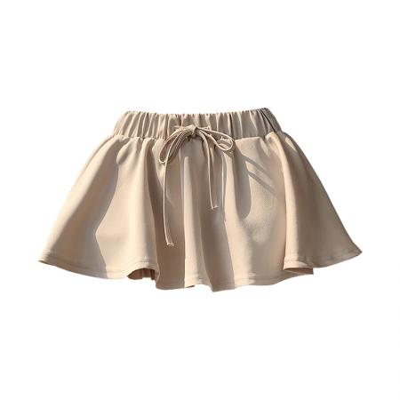 BY17245# 纯欲辣妹芭蕾风缎面半身裙夏季高腰显瘦抽绳裙裤蓬蓬裙