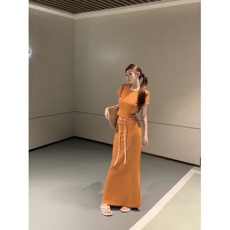 BY17247# 不减价轻氧元系上衣半裙套装高腰气质夏季复古设计感半身裙