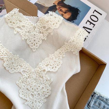 BY17252# 法式轻熟风蕾丝拼接修身无袖背心精致洋气显瘦外穿内搭上衣女