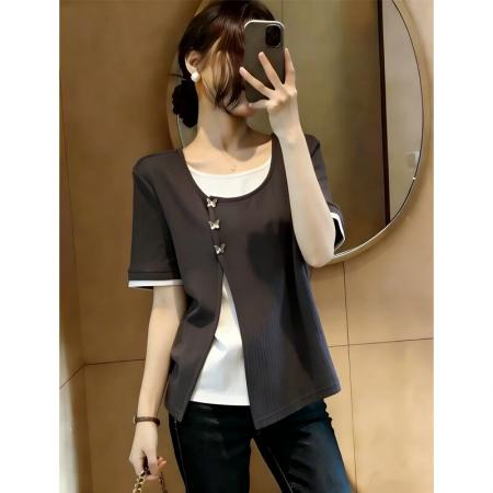 BY17254# 复古撞色蝴蝶...