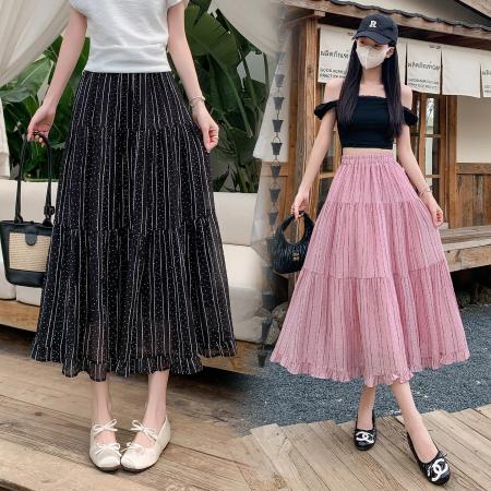 BY17284# 荷叶边条纹波...