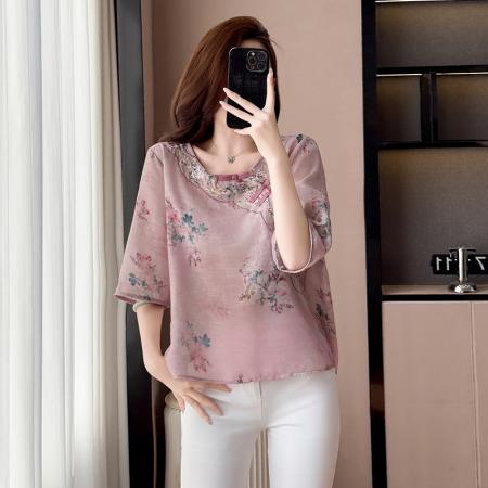 BY17290# 棉麻大码女装...