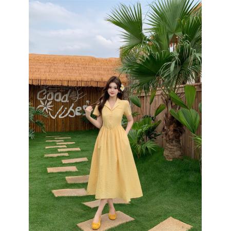 BY17335# 法式复古风黄...