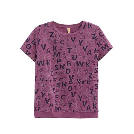 BY17401# 夏季新款圆领字母印花宽松百搭显瘦遮肉时尚T恤大码上衣