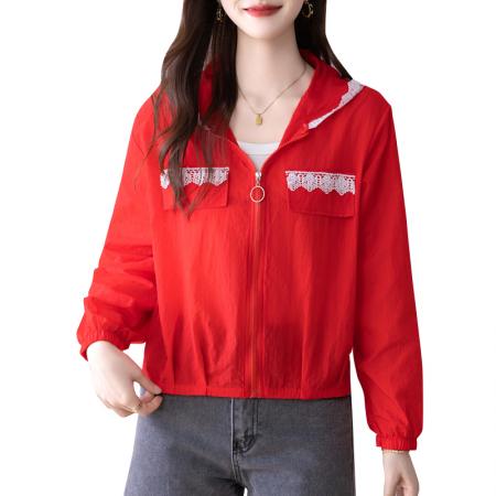 FA56878# 防晒衣流行女新款蕾丝花边短外套高级感小个子薄纱空调衫夹克