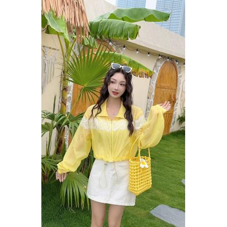FA56879# 蕾丝防晒衣女夏季冰丝薄外套新款设计感户外透气开衫