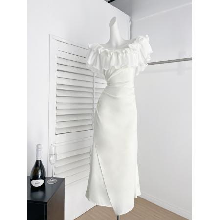 BY17449# 从一时刻呼吸决定纯欲风缎面鱼尾连衣裙一裙多穿高级晚礼长裙 服裝批發女裝批發服飾貨源