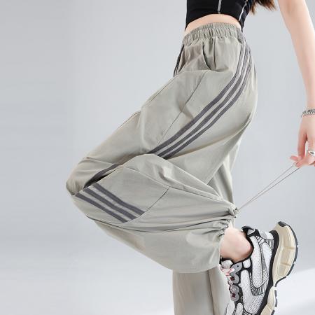 BY17451# 夏季新款速干弯刀裤时尚两穿阔腿束脚美式休闲运动裤长裤 服裝批發女裝批發服飾貨源