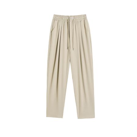 BY17456# 夏季新款时尚高腰显瘦抽绳收腰垂感休闲九分裤烟管裤女 服裝批發女裝批發服飾貨源