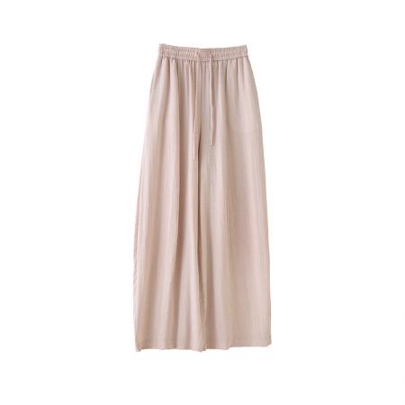 BY17457# 天丝亚麻重工烫钻女夏季薄款慵懒风休闲裤显瘦直筒垂感拖地裤 服裝批發女裝批發服飾貨源