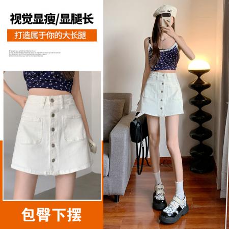 牛仔短裤裙女春夏新款高腰假两件防走光阔腿a字包臀半身短裙裤子 服裝批發女裝批發服飾貨源