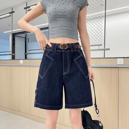 BY17463# 不易褪色五分牛仔短裤女春夏季新款小个子A字版显瘦短裤子 服裝批發女裝批發服飾貨源