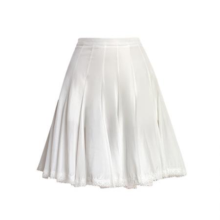 BY17470# 夏季时尚百搭荷叶领一字肩上衣百褶蕾丝拼接半裙短裙女 服裝批發女裝批發服飾貨源