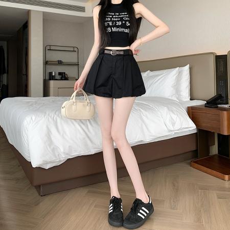 女团报道美式辣妹半身裙女夏高腰花苞裙黑色短裙 服裝批發女裝批發服飾貨源