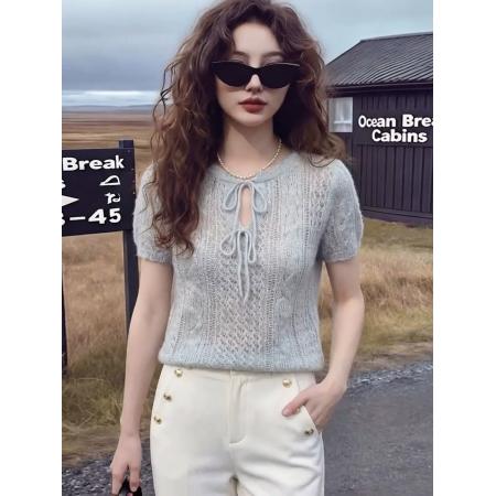 BY17473# 银河万岁“柔软小猫”马海毛羊毛毛衣轻盈织物复古百搭针织衫 服裝批發女裝批發服飾貨源