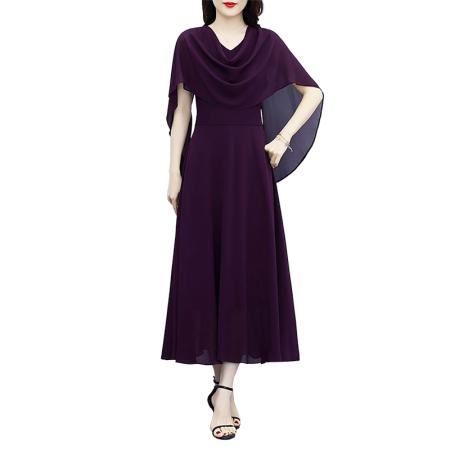 BY17497# 藏蓝色气质显白连衣裙春夏新收腰显瘦设计感假两件长裙 服裝批發女裝批發服飾貨源