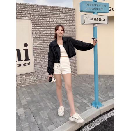 BY17511# YAY韩国东大门代购背后蝴蝶结丝带装饰简约休闲夹克短外套 服裝批發女裝批發服飾貨源