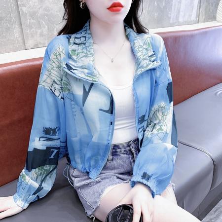 BY17513# 防晒衣外套女夏季新款欧货宽松透气轻薄防晒服时尚棒球服夹克上衣 服裝批發女裝批發服飾貨源