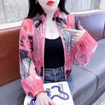 BY17513# 防晒衣外套女夏季新款欧货宽松透气轻薄防晒服时尚棒球服夹克上衣 服裝批發女裝批發服飾貨源