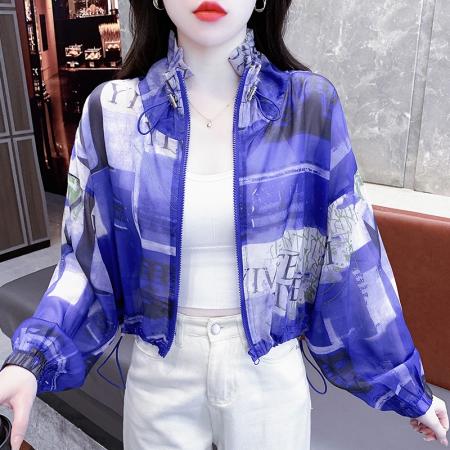 BY17513# 防晒衣外套女夏季新款欧货宽松透气轻薄防晒服时尚棒球服夹克上衣 服裝批發女裝批發服飾貨源